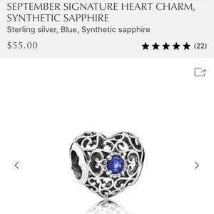 Pandora September sapphire heart charm